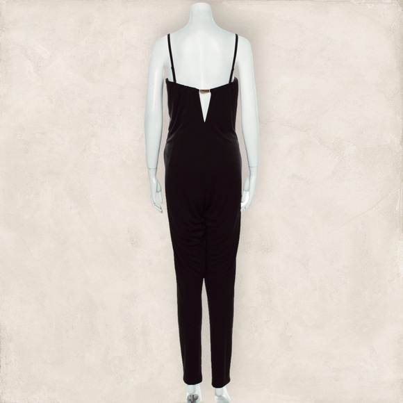 NWT Halston Heritage Black Adjustable Strap Polyester Jumpsuit Size Small - Picture 2 of 15